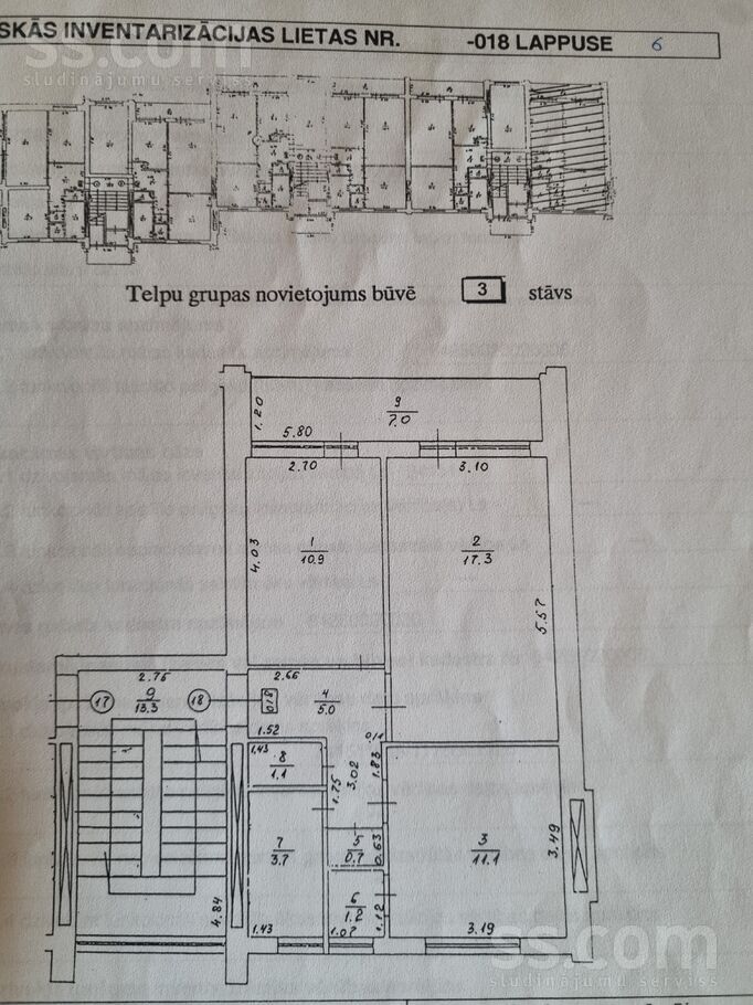 9 18, Saldus un raj., Saldus — dzivoklis