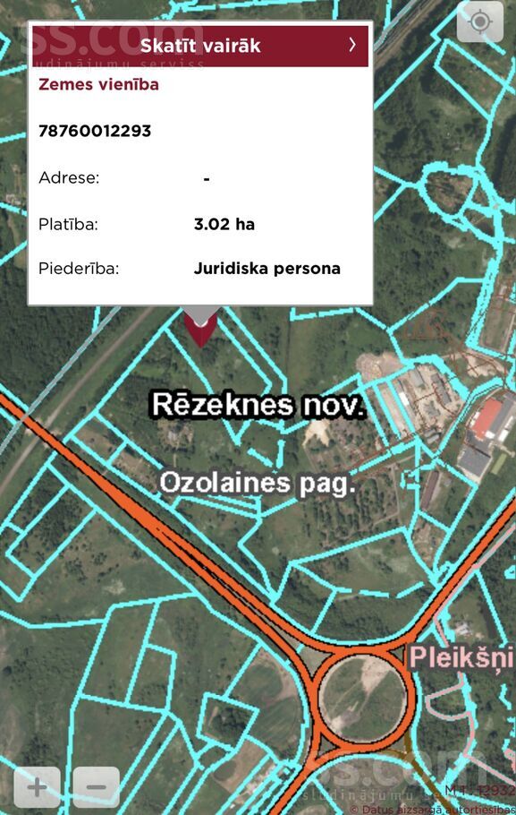 Pleikšņi, Rēzekne un raj., Ozolaines pag. — zeme