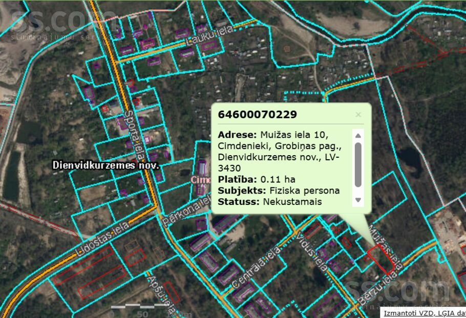 Muižas iela 10, Cimdenieki, Liepāja un raj., Grobiņas pag. — zeme