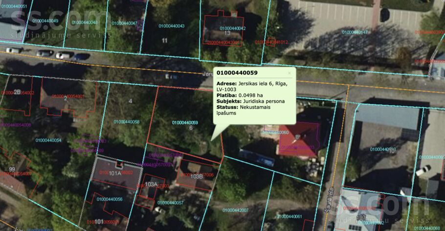 Jersikas 6, Rīga — zeme