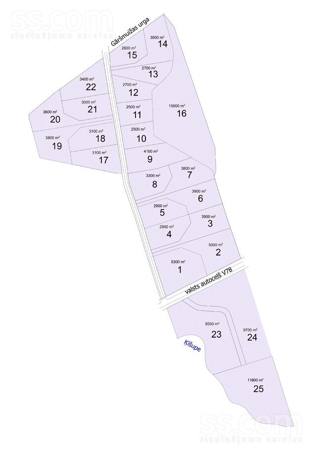 Krastmaļu ceļš, Rīgas rajons, Saulkrasti — zeme