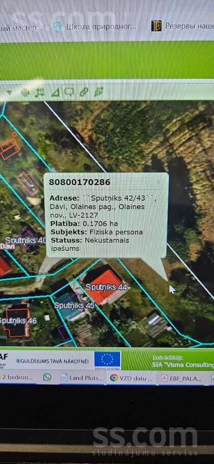Sputņiks 42/43, Dāvi, Rīgas rajons, Olaines pag. — zeme