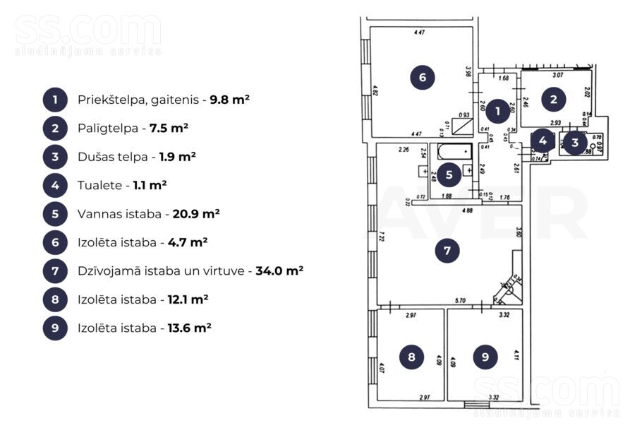 Kungu 25, Liepāja un raj., Liepāja — dzivoklis