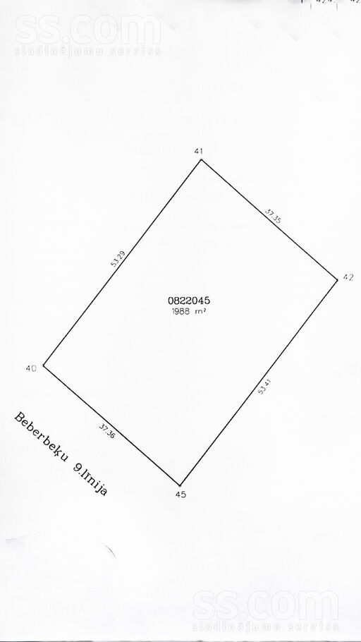 Beberbeķu 9. l., Rīga — zeme