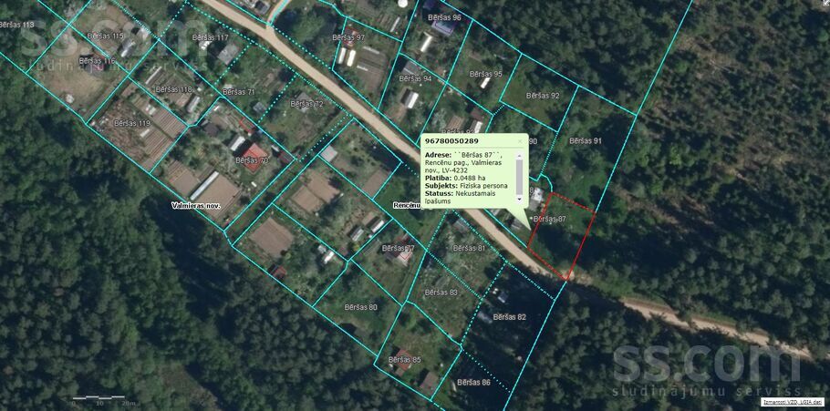 Bēršas 87, Valmiera un raj., Rencēnu pag. — zeme