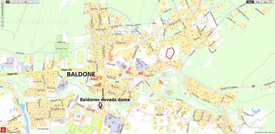 Ārstniecības iela 1, Rīgas rajons, Baldone — zeme
