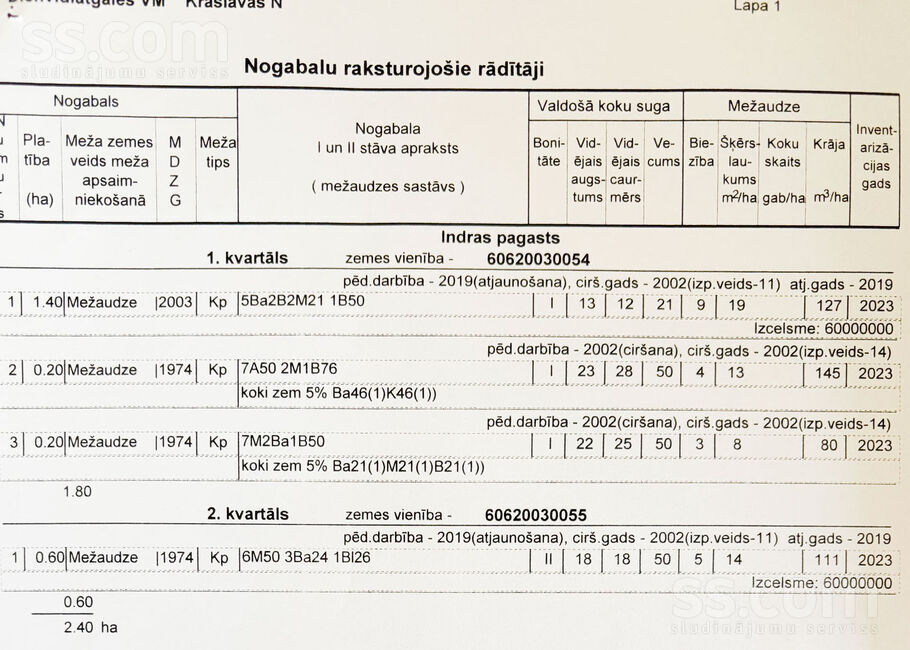 Rusakova, Krāslava un raj., Indras pag. — mezs